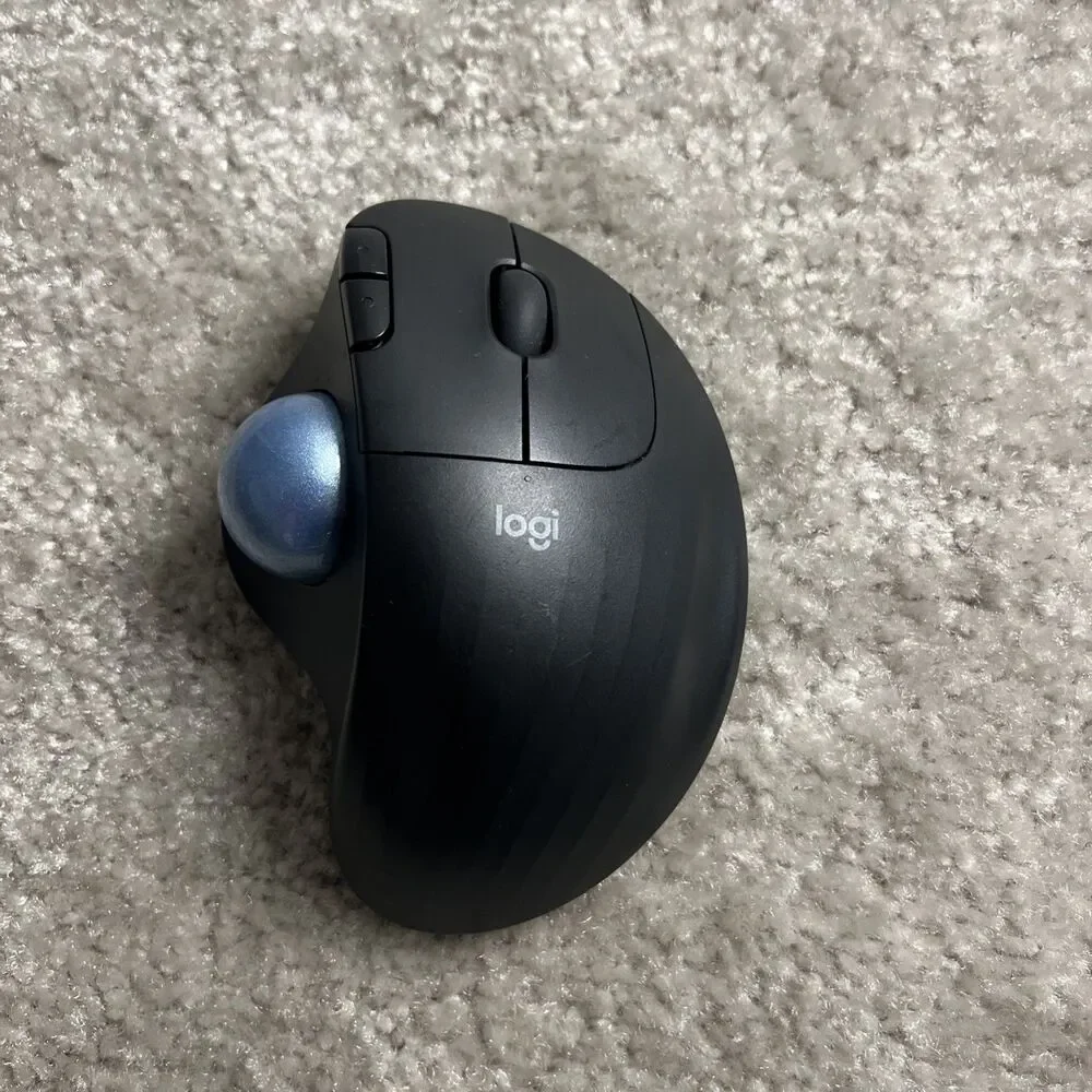 Logitech Ergo M575S Wireless Trackball Mouse Black Tested Working - No USB